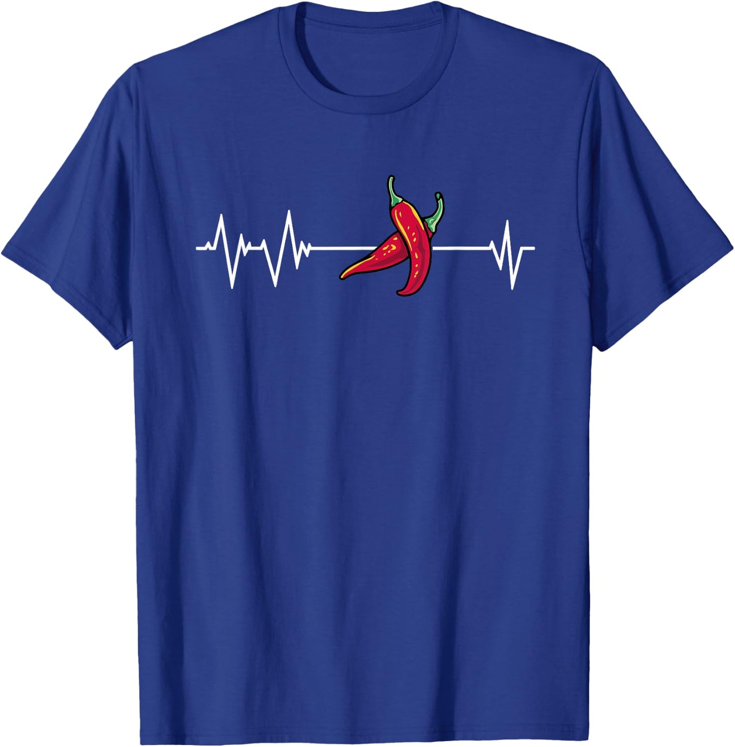 Great Chili Pod Heartbeat Outfit American Tex-Mex Spicy Dish T-Shirt - T-Shirt | Royal
