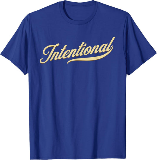 INTENTIONAL Motivational Focus Theme Word T-Shirt - T-Shirt | Royal