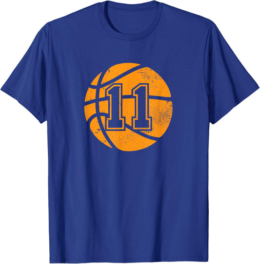 Basketball Player #11 Basketball Mom Dad Jersey Number 11 T-Shirt - T-Shirt | Royal