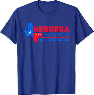 Herrera Tx District 23 Let's Go Brandon 2024 Quote T-Shirt - T-Shirt | Royal