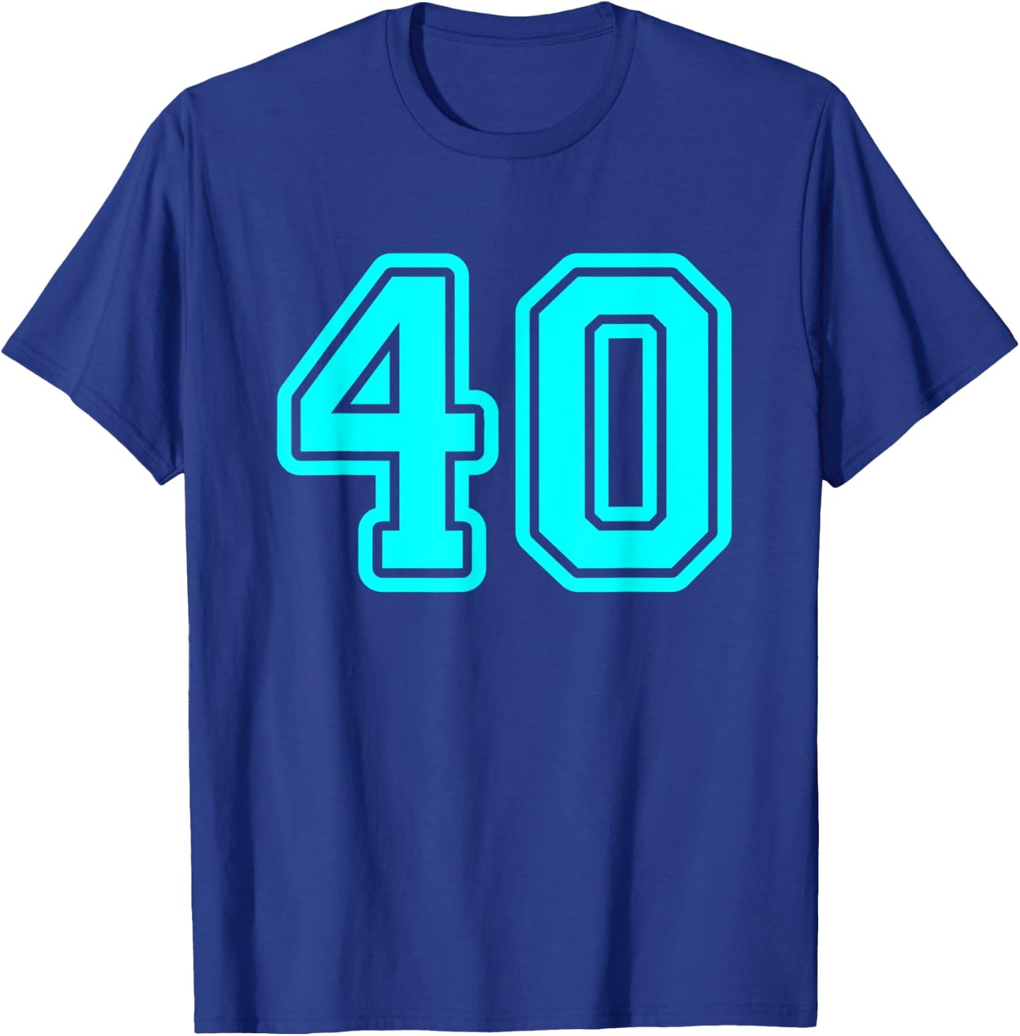 Jersey #40 Cyan Sports Team Player Fan Jersey Number 40 T-Shirt - T-Shirt | Royal
