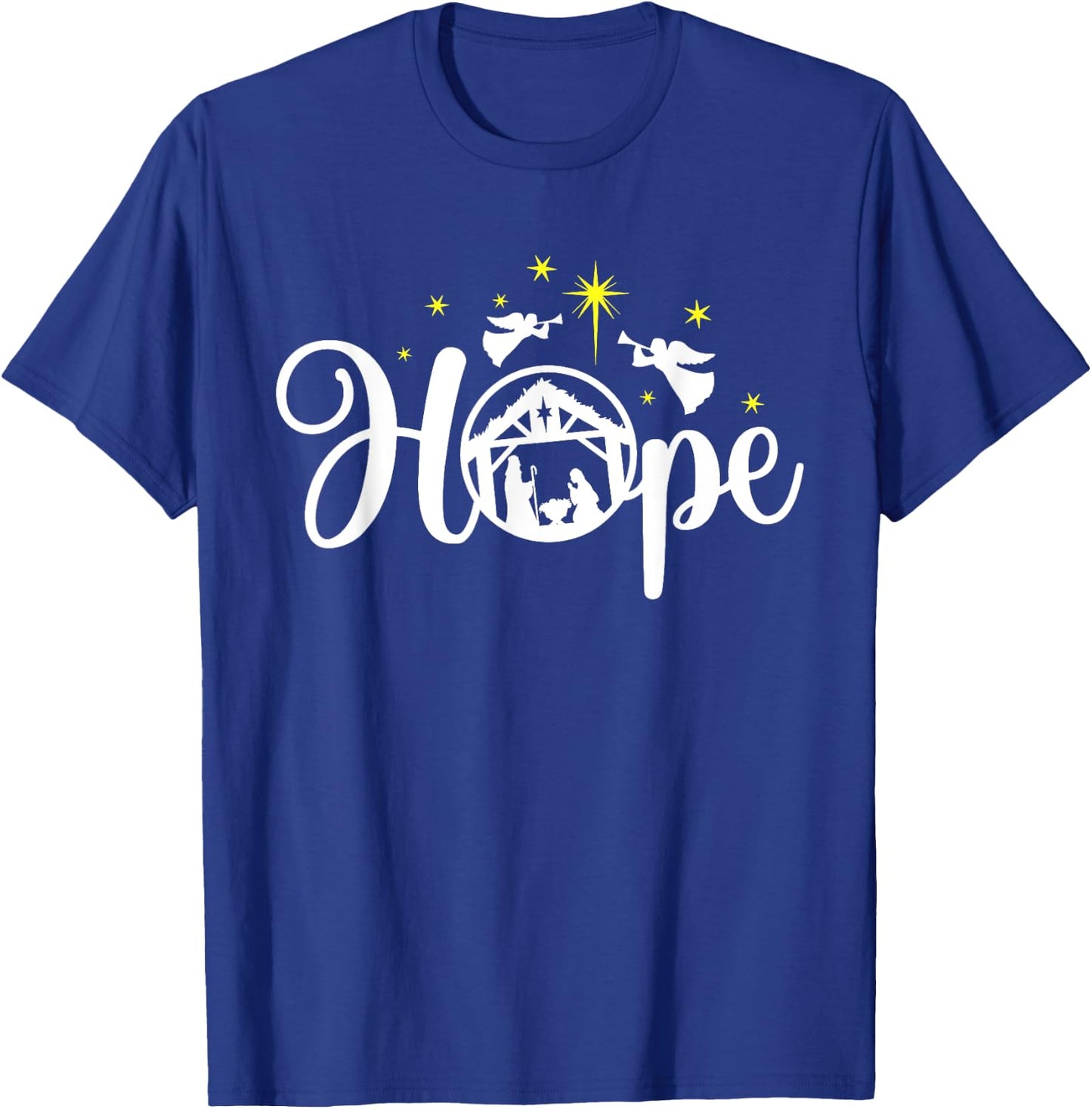 Christian Christmas Hope Jesus Nativity Scene Faith T-Shirt - T-Shirt | Royal