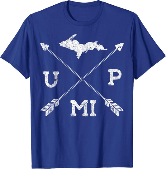 Great Lakes Michigan Yooper Michiganian MI Upper Peninsula T-Shirt - T-Shirt | Royal