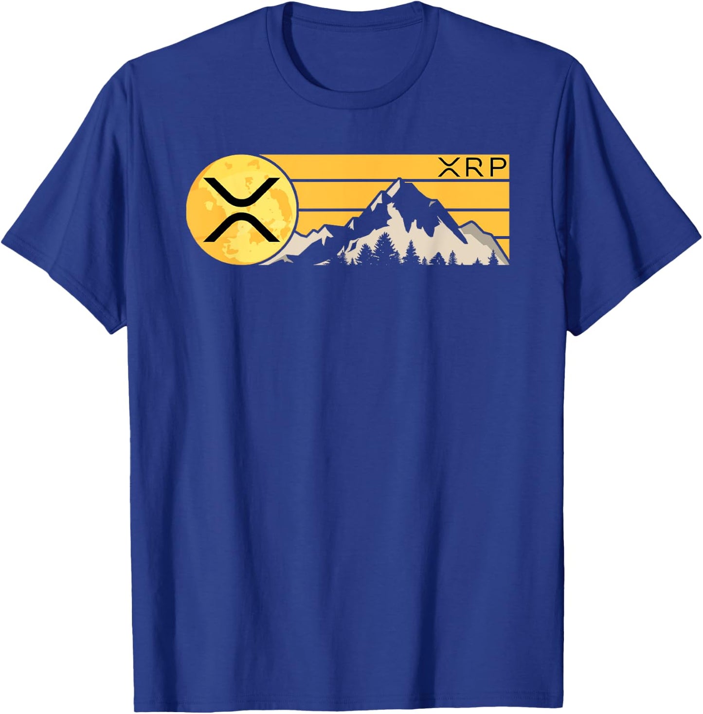 XRP Crypto Moon Mountain XRP Cryptocurrency Coin T-Shirt - T-Shirt | Royal