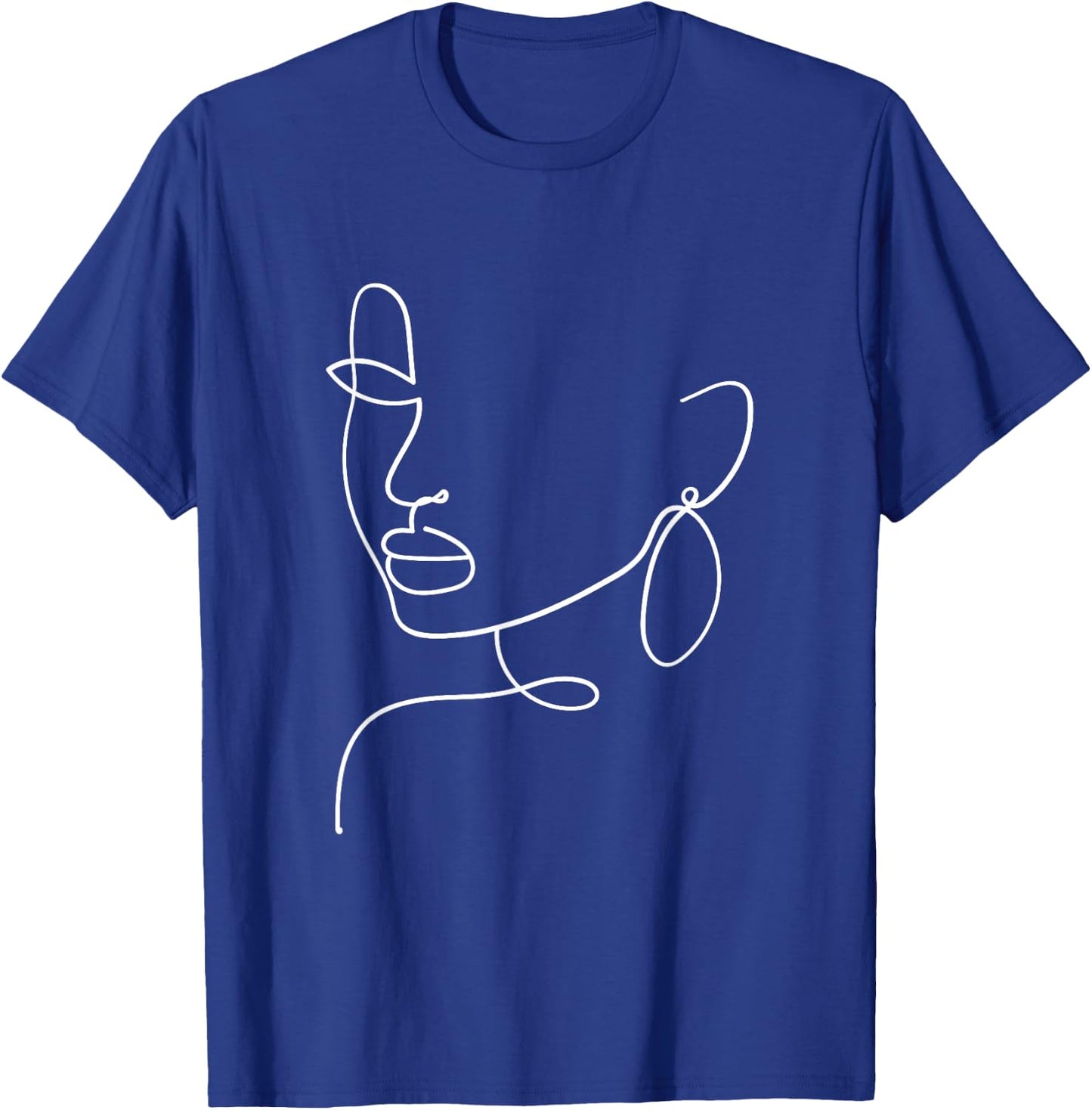 Aesthetic Line Art Woman Abstract Fashion Minimalist Drawing T-Shirt - T-Shirt | Royal