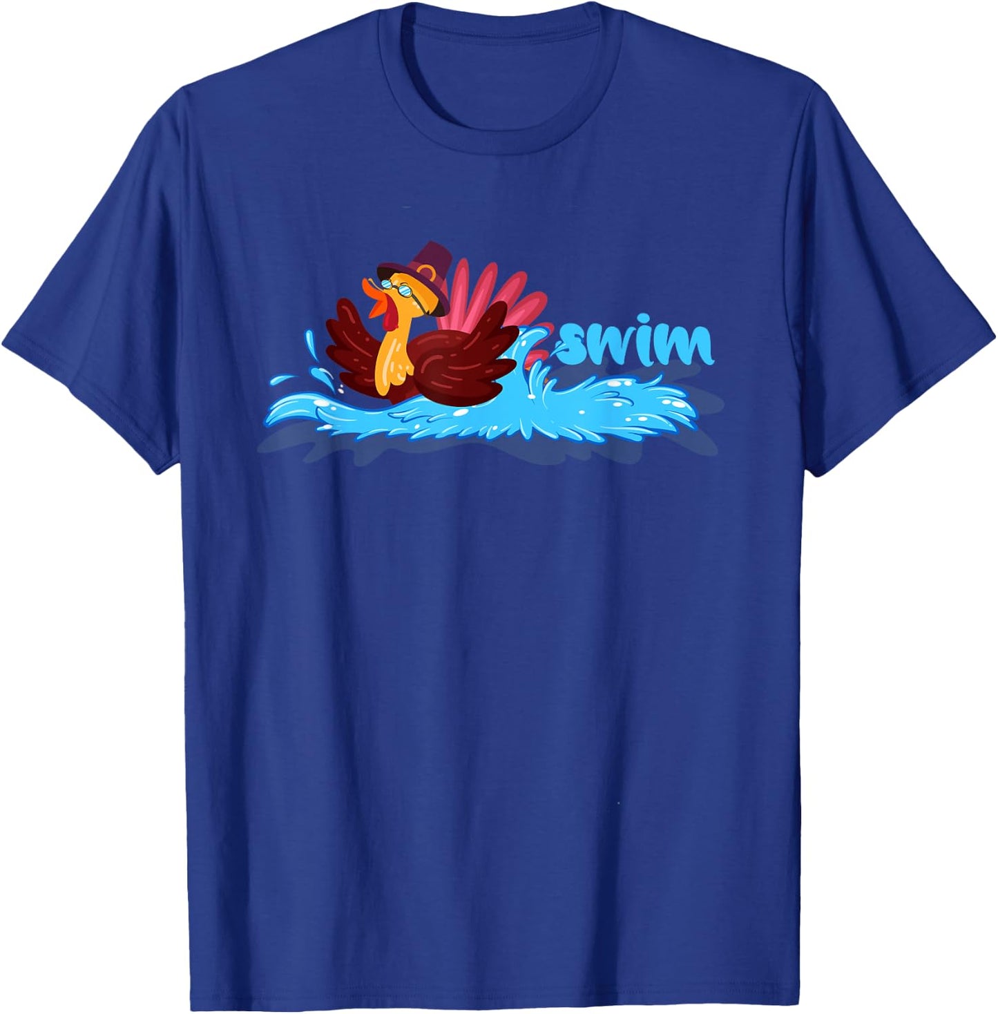 Turkey swim Costume Thanksgiving Running Turkey swimming T-Shirt - T-Shirt | Royal