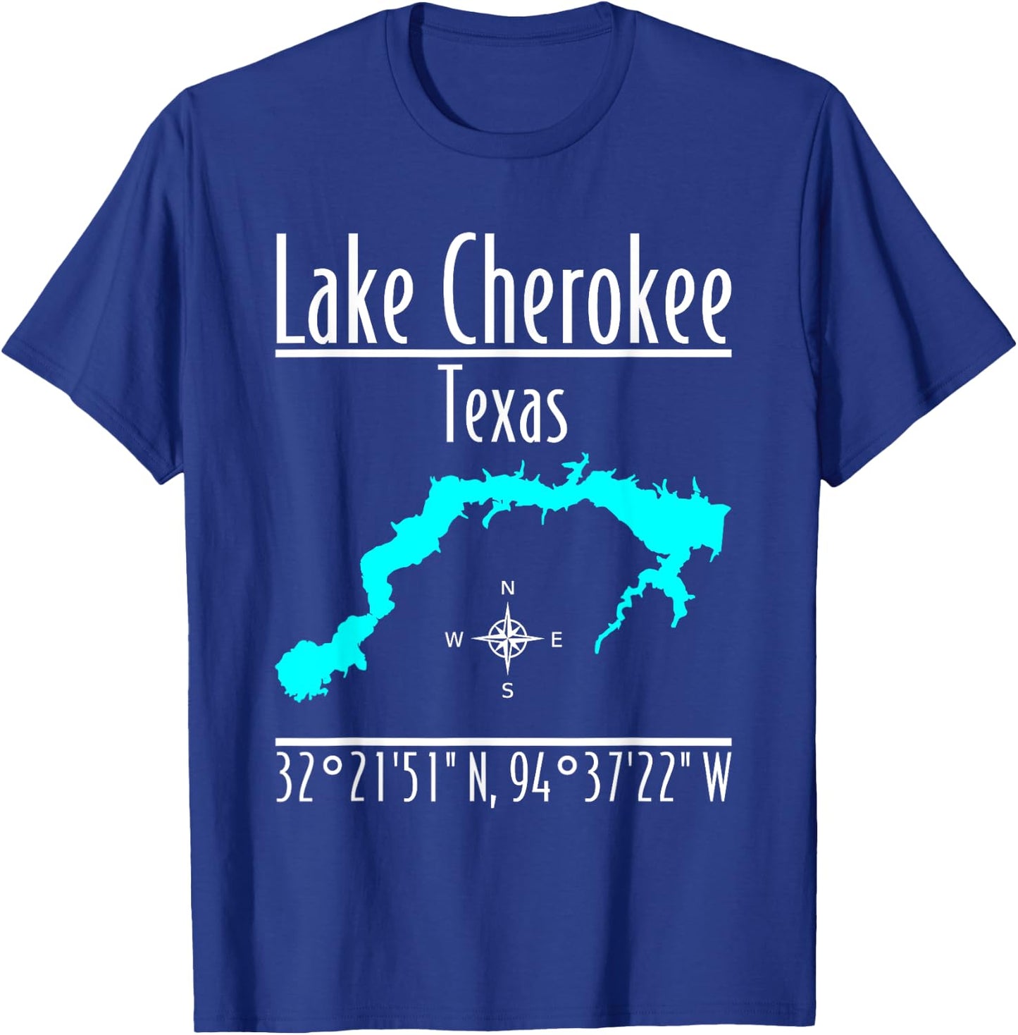 Modern Lake Cherokee, Texas T-Shirt - T-Shirt | Royal