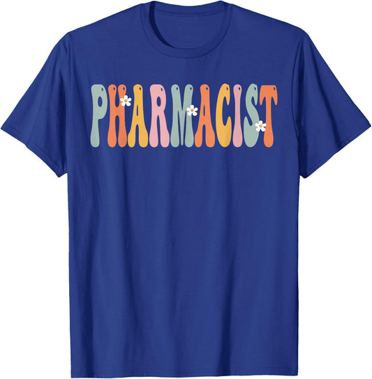 Pharmacist Week Groovy Appreciation Day For Work T-Shirt - T-Shirt | Royal