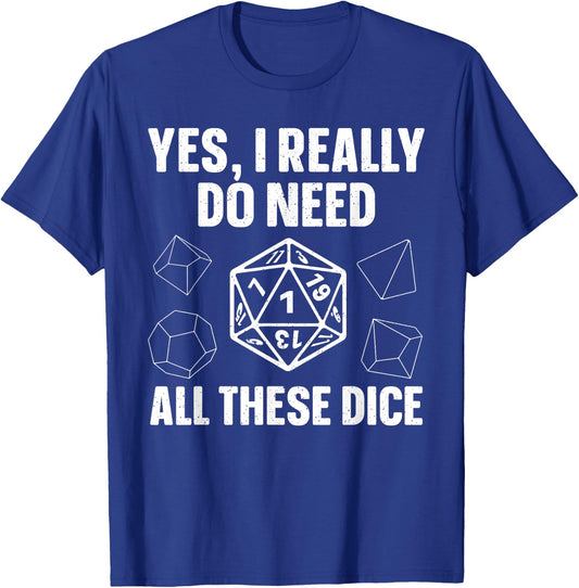 Cool Polyhedral Dice Art Women RPG Gaming D20 Dice T-Shirt - T-Shirt | Royal