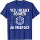 Cool Polyhedral Dice Art Women RPG Gaming D20 Dice T-Shirt - T-Shirt | Royal