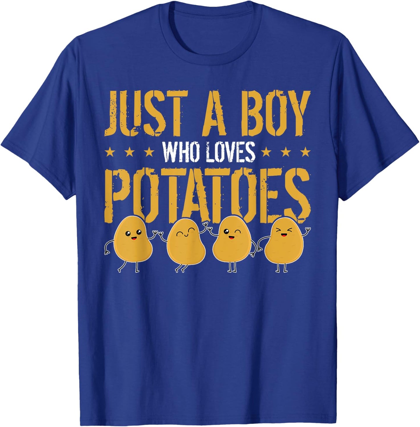Kids Funny Just A Boy Who Loves Potatoes Potato T-Shirt - T-Shirt | Royal