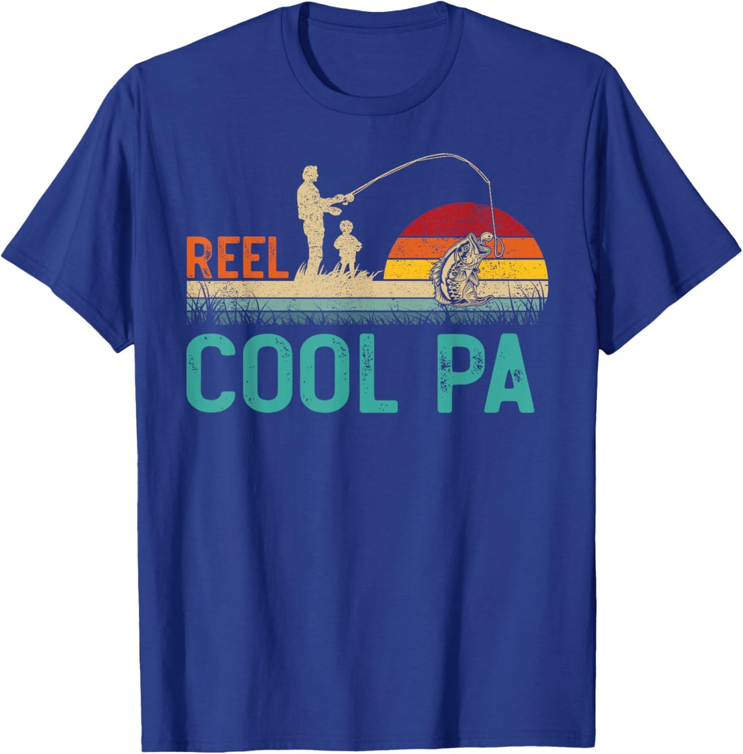 Reel Cool Pa Vintage Retro Fishing Father's Day T-Shirt - T-Shirt | Royal