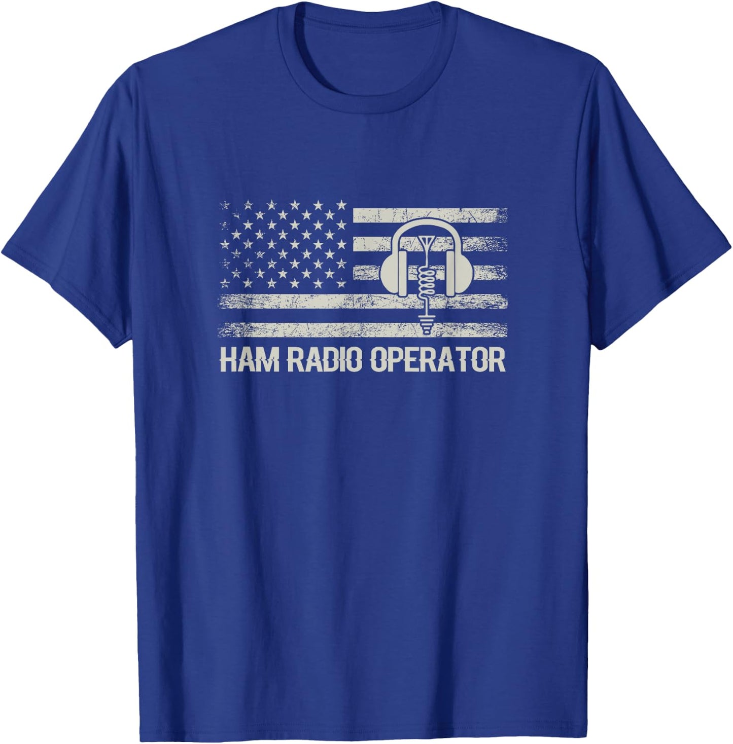 Ham Radio USA Flag Amateur Radio Ham Radio Operator T-Shirt - T-Shirt | Royal