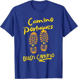 Camino Portugues, BUEN CAMINO, Hiking Boots T-Shirt - T-Shirt | Royal