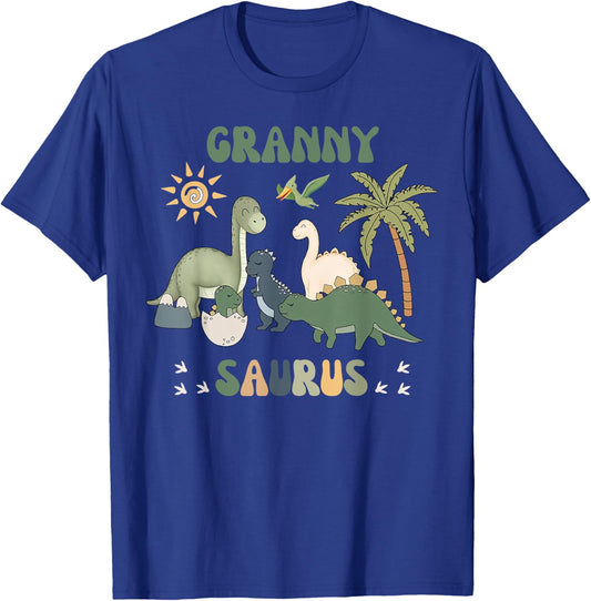 Grannysaurus T Rex Dinosaur Granny Saurus Family Matching T-Shirt - T-Shirt | Royal