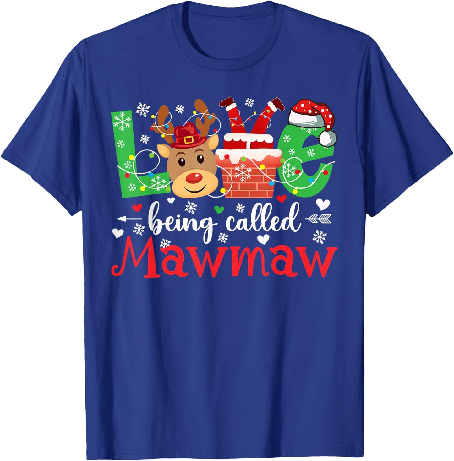Love Being Called Mawmaw Christmas Mawmaw Grandma Xmas Party T-Shirt - T-Shirt | Royal