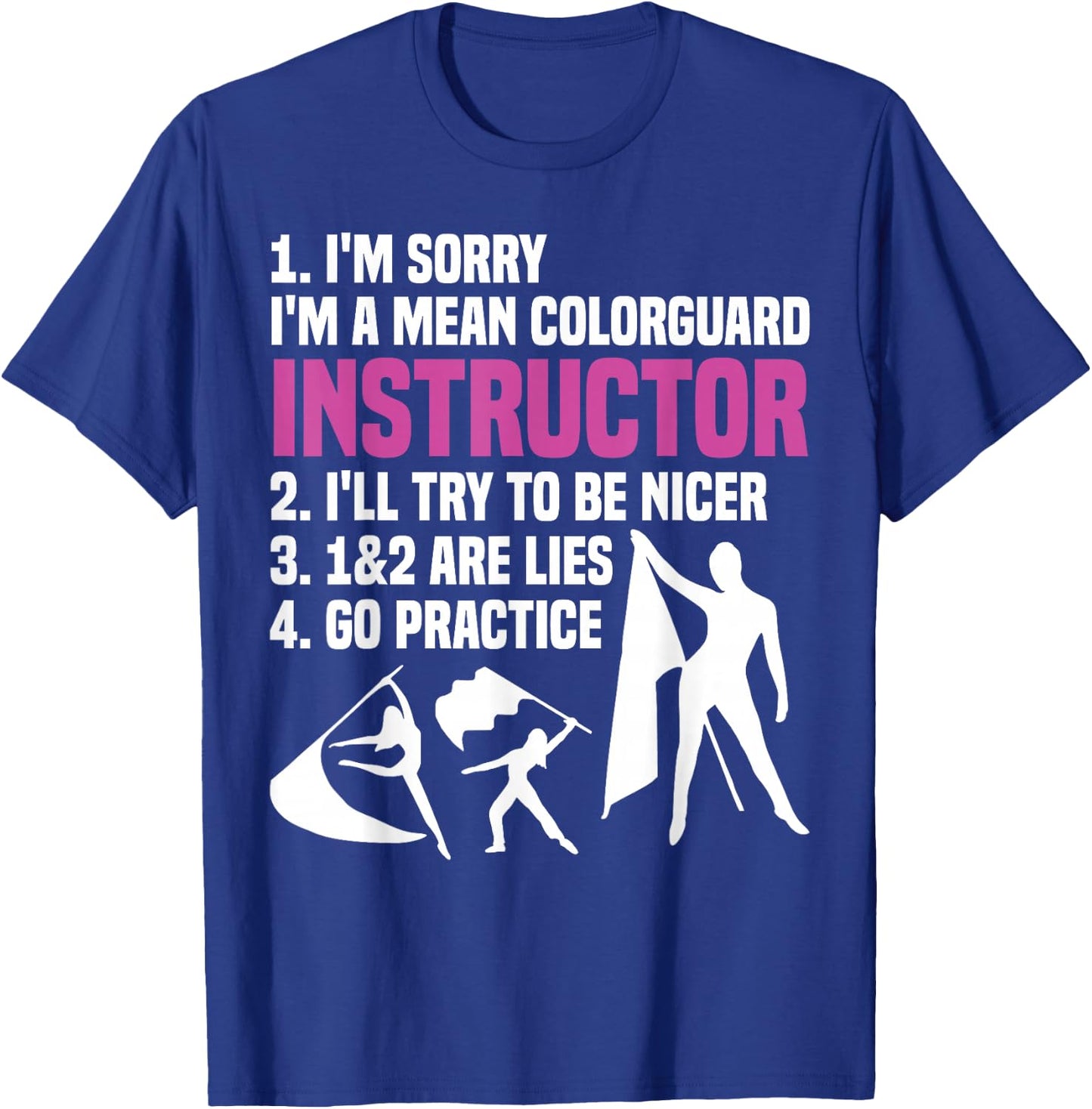 Winter Guard Senior Uniform Captain Color Guard Instructor T-Shirt - T-Shirt | Royal