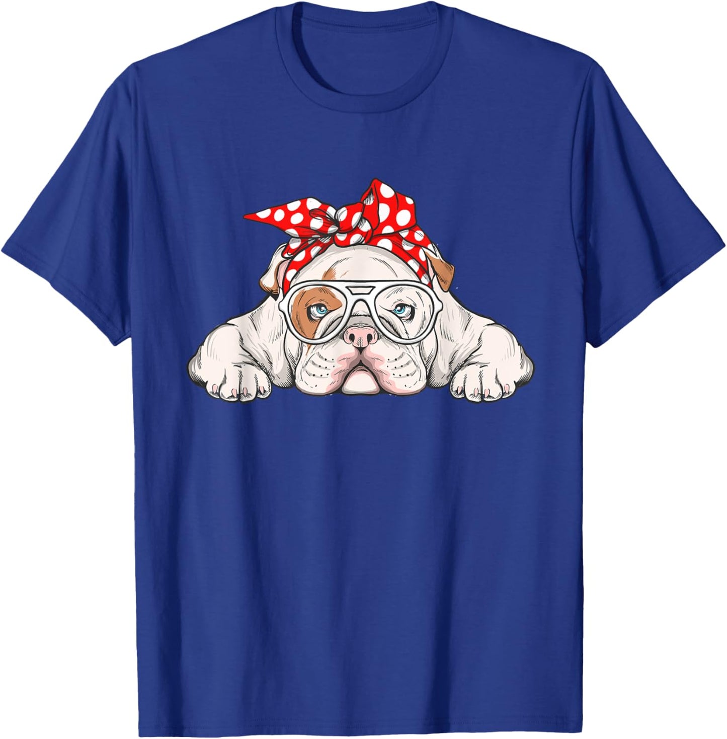 English Bulldog With Bandana - Dog Animal Lover Puppy Owner T-Shirt - T-Shirt | Royal