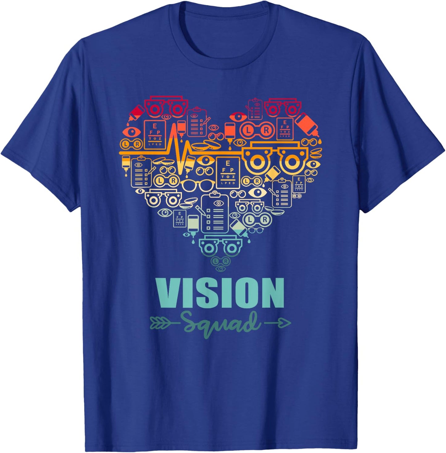 Vision Squad Heart Funny Optometry Team T-Shirt - T-Shirt | Royal