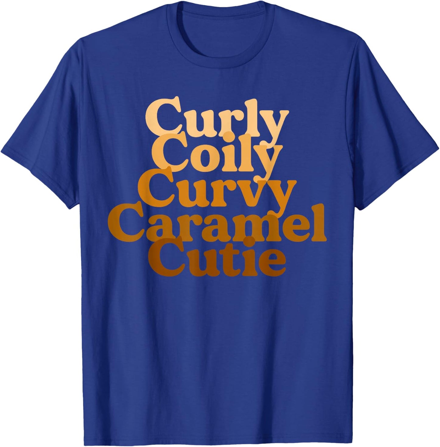 Curly Coily Curvy Caramel Cutie Afro Black Hair Melanin Small T-Shirt - T-Shirt | Royal