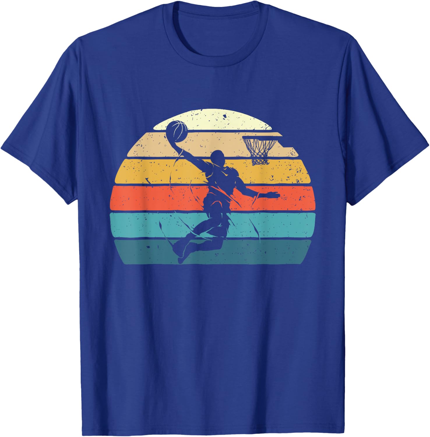 Vintage Basketball Dunk - Ball Game Trainer Sports Lover T-Shirt - T-Shirt | Royal