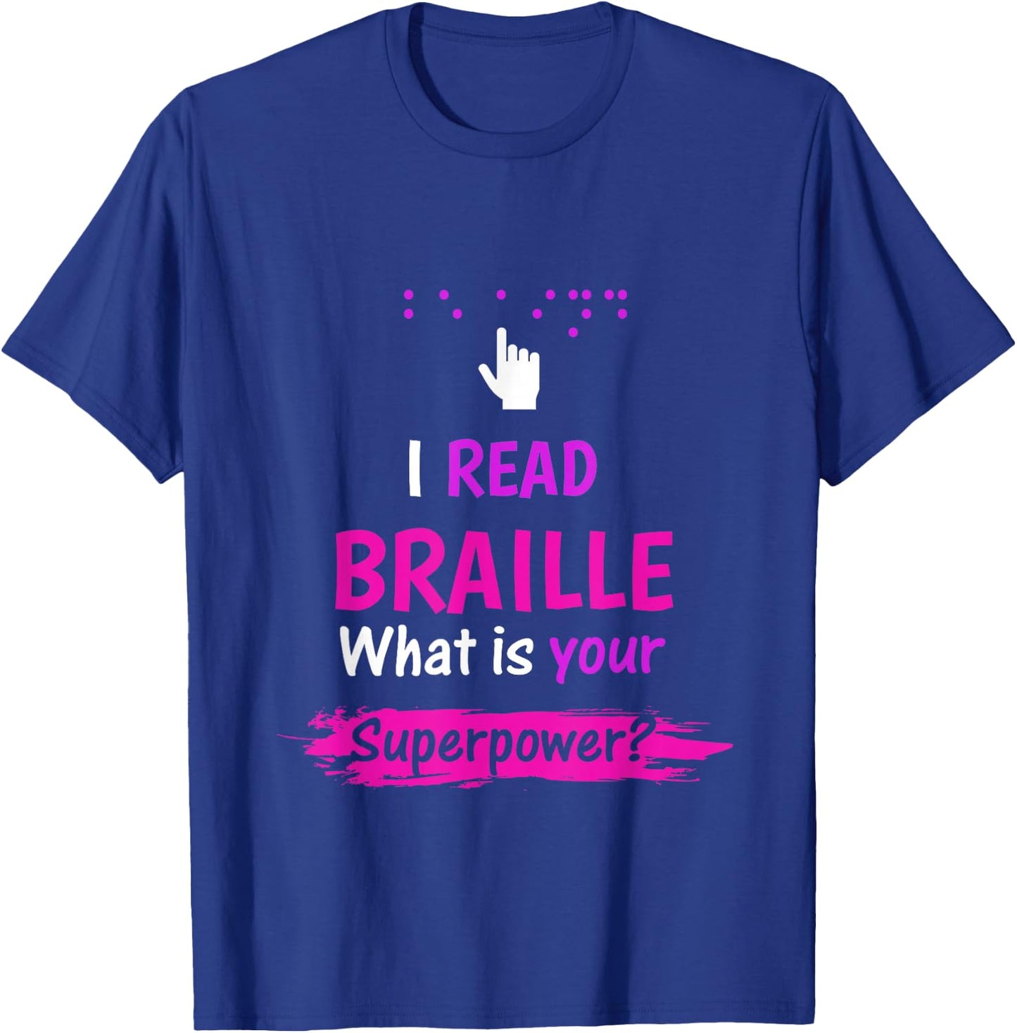 Be Kind Blind Awareness braille T-Shirt - T-Shirt | Royal