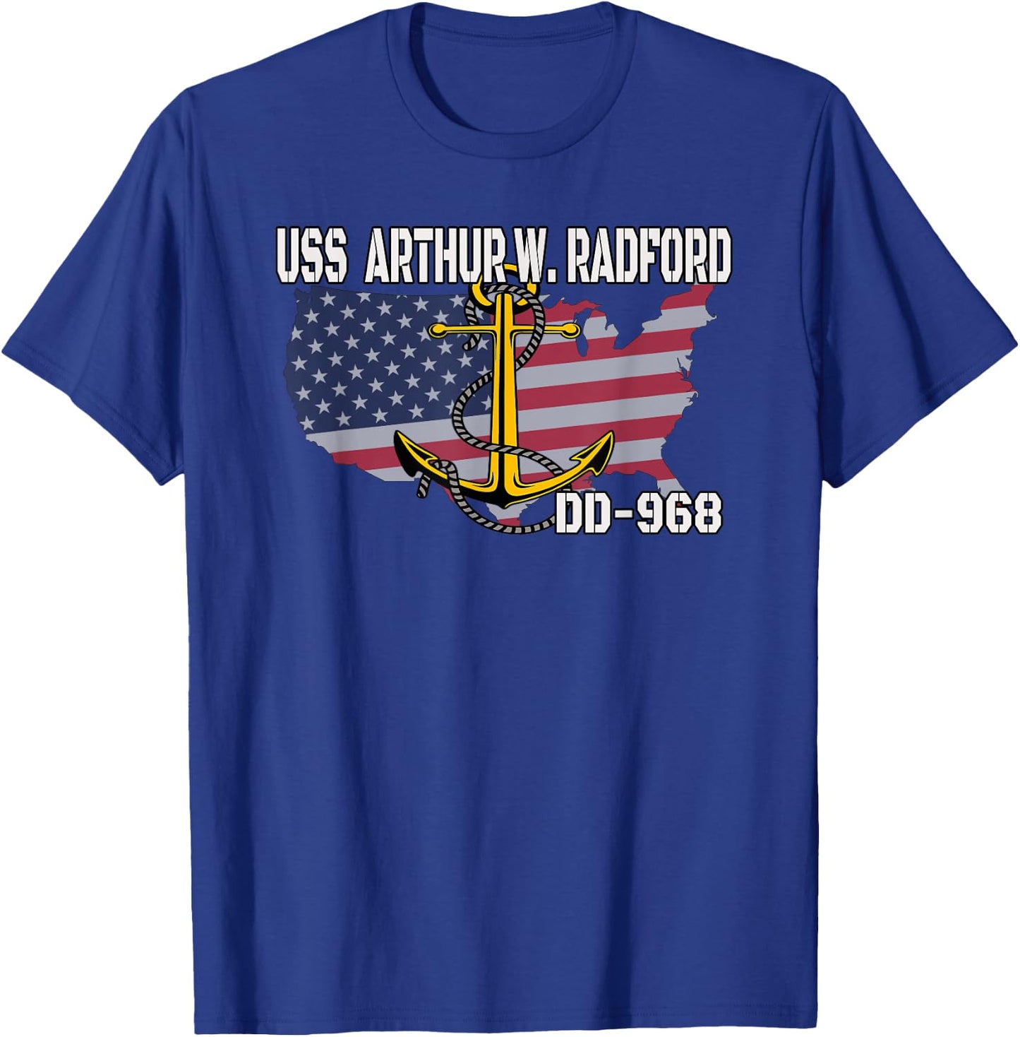 USS Arthur W. Radford DD-968 Warship Veterans Father Grandpa T-Shirt - T-Shirt | Royal