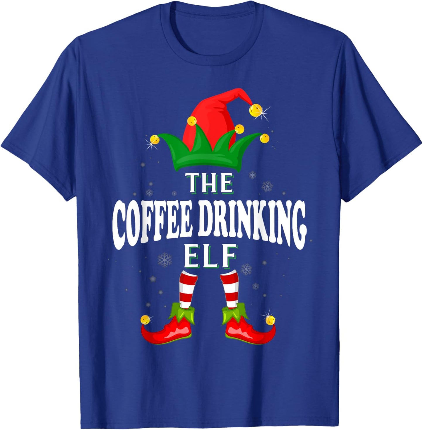 Xmas Coffee drinking Elf Family Matching Christmas Pajama T-Shirt - T-Shirt | Royal
