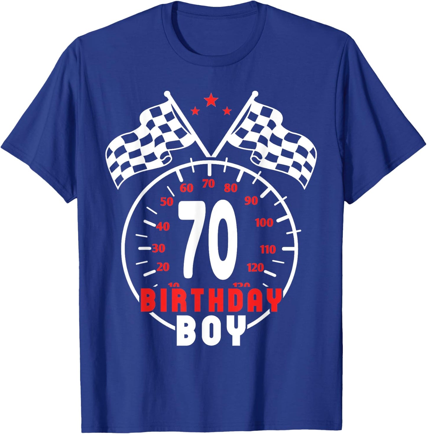 70th Birthday Boy Race Car Racing Car Driver 70 Year Old T-Shirt - T-Shirt | Royal