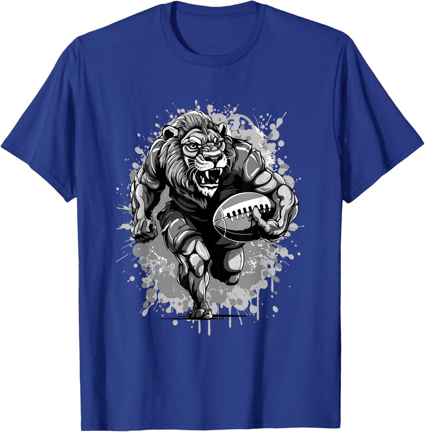 Lion American Football Team Animal Mascot T-Shirt - T-Shirt | Royal