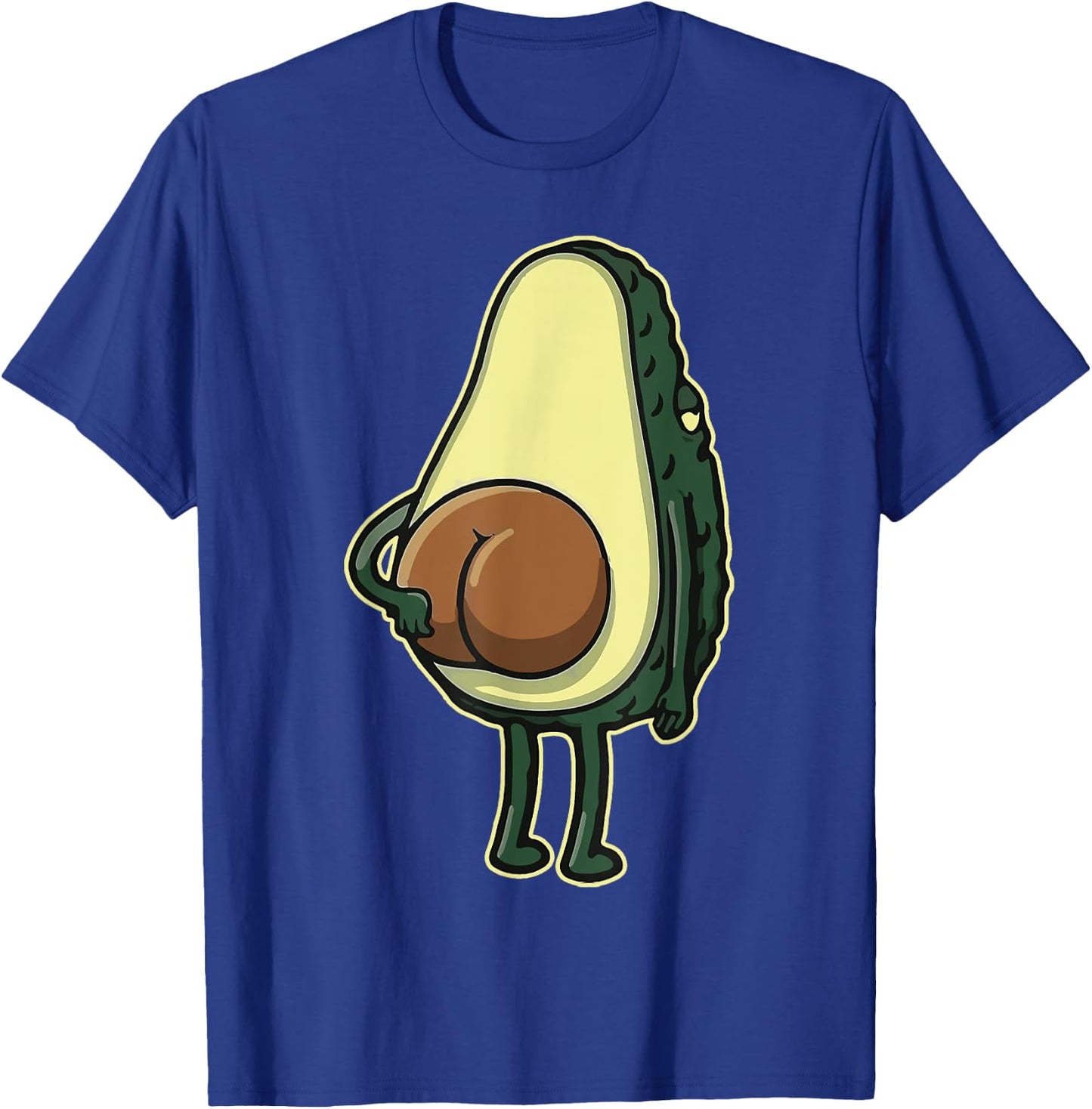 Funny Avocado Scratching Butt Vegan Guacamole Men Women Kids T-Shirt - T-Shirt | Royal