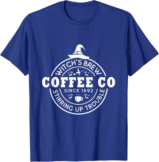 Witches Brew Coffee Co Halloween Witch Coffee Lovers T-Shirt - T-Shirt | Royal