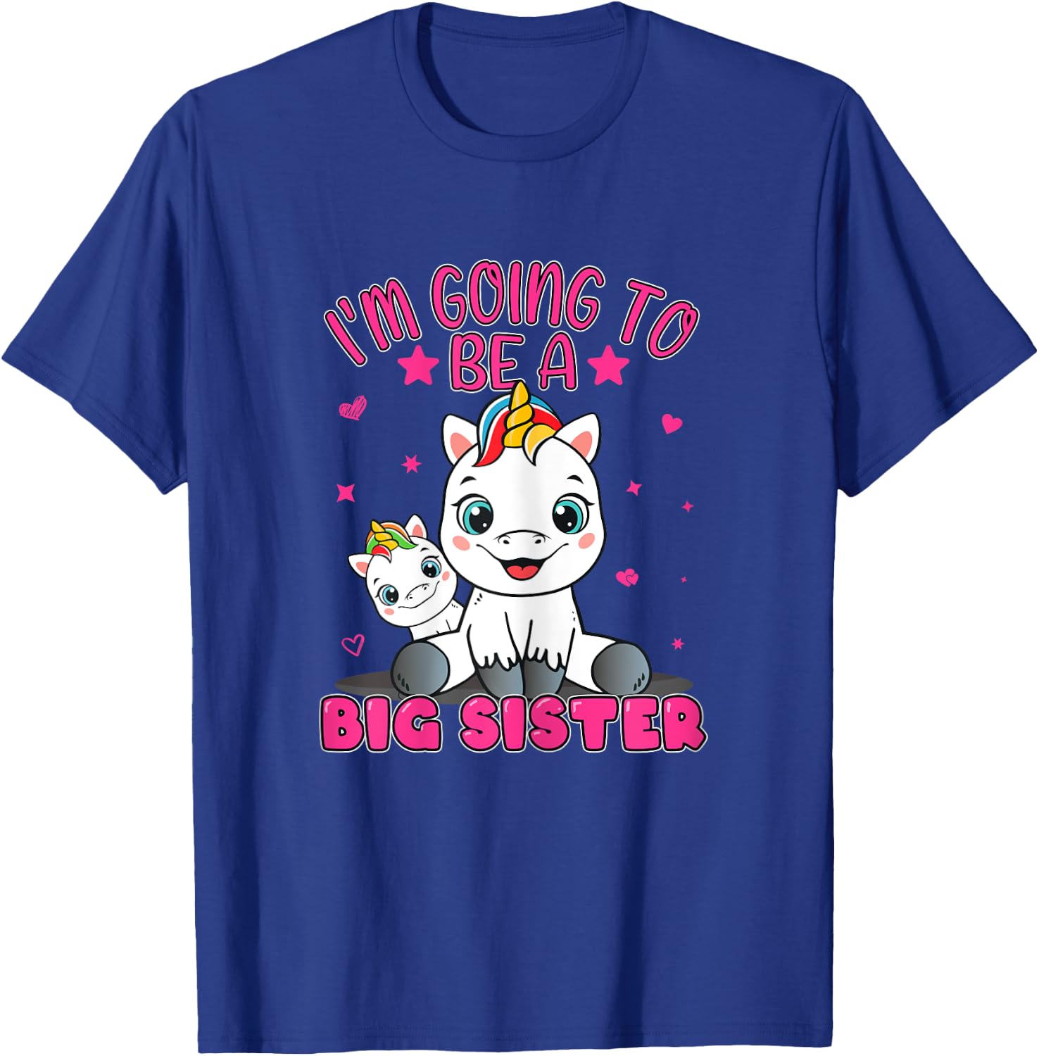 I'm Going To Be A Big Sister Girls' Siblings Unicorn T-Shirt - T-Shirt | Royal