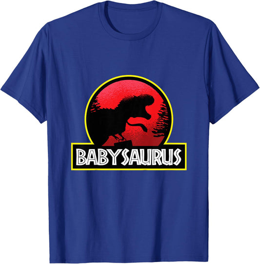 Kids Babysaurus Mothers Day Funny Dinosaur Toddler Boys T-Shirt - T-Shirt | Royal