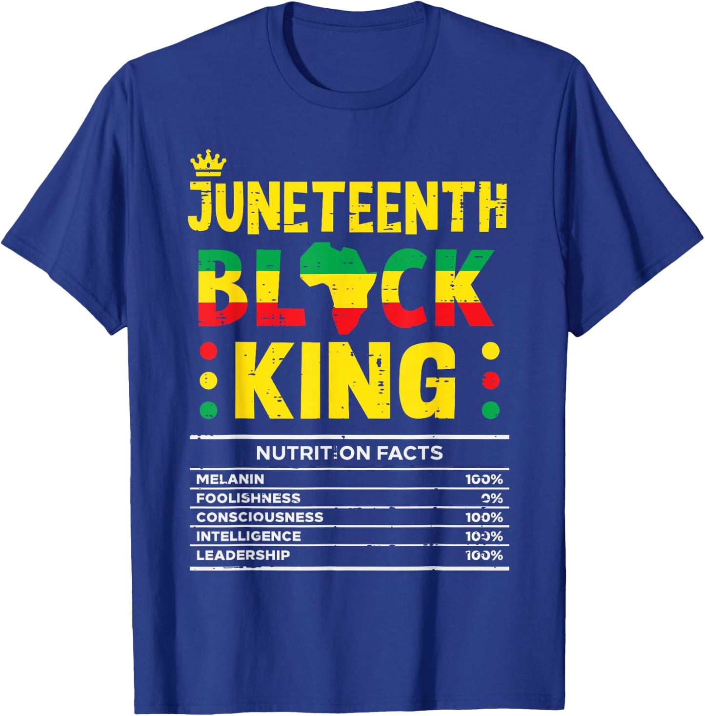 Juneteenth Black King African American Men Boys Kids Youth T-Shirt - T-Shirt | Royal