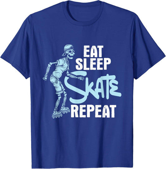 Eat Sleep Skate Repeat - Inline Skating Rollerblades Skater T-Shirt - T-Shirt | Royal