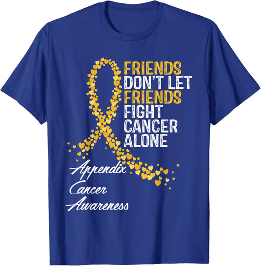 Appendix Cancer Awareness Friends Fighter Warrior Support T-Shirt - T-Shirt | Royal