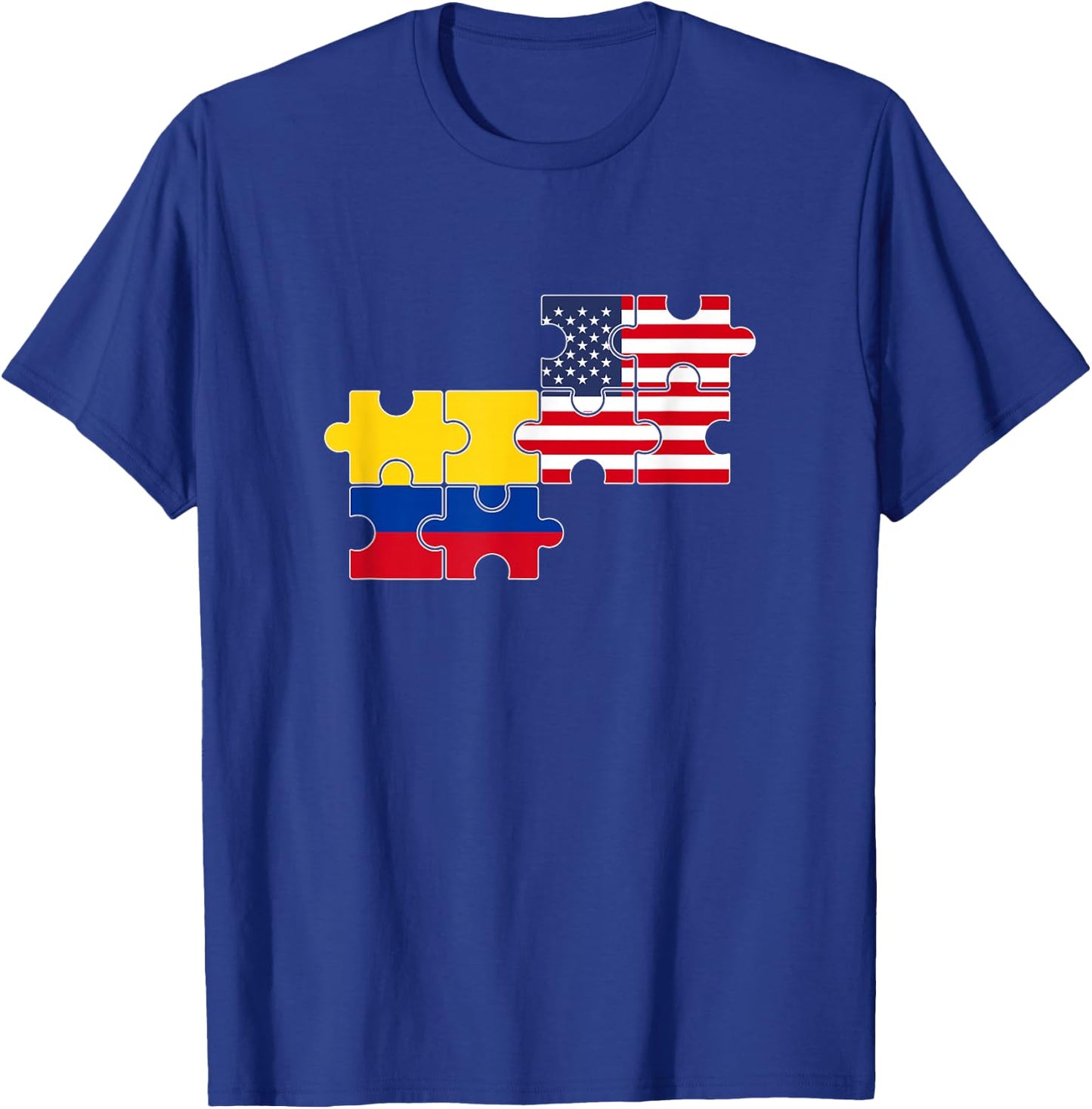 Colombia USA Flag American Colombian T-Shirt - T-Shirt | Royal