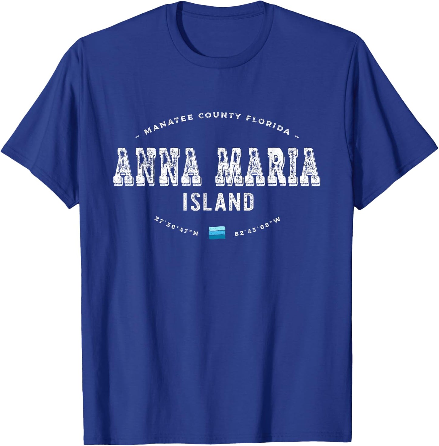 Vintage Retro Anna Maria Island Florida Graphic T-Shirt - T-Shirt | Royal
