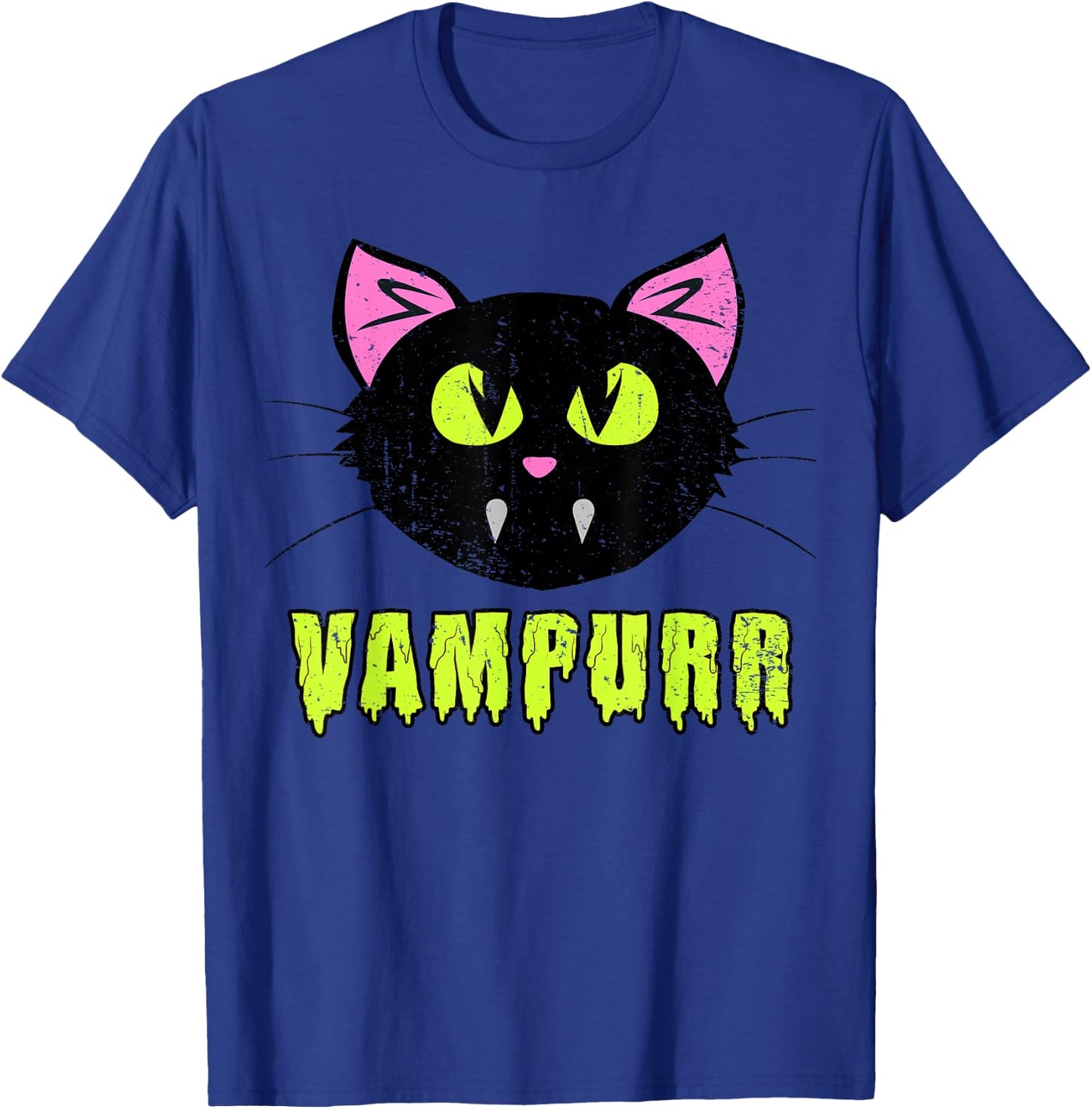 Vampurr Vampire Black Cat-Shirt Funny Lazy Halloween Costume T-Shirt - T-Shirt | Royal