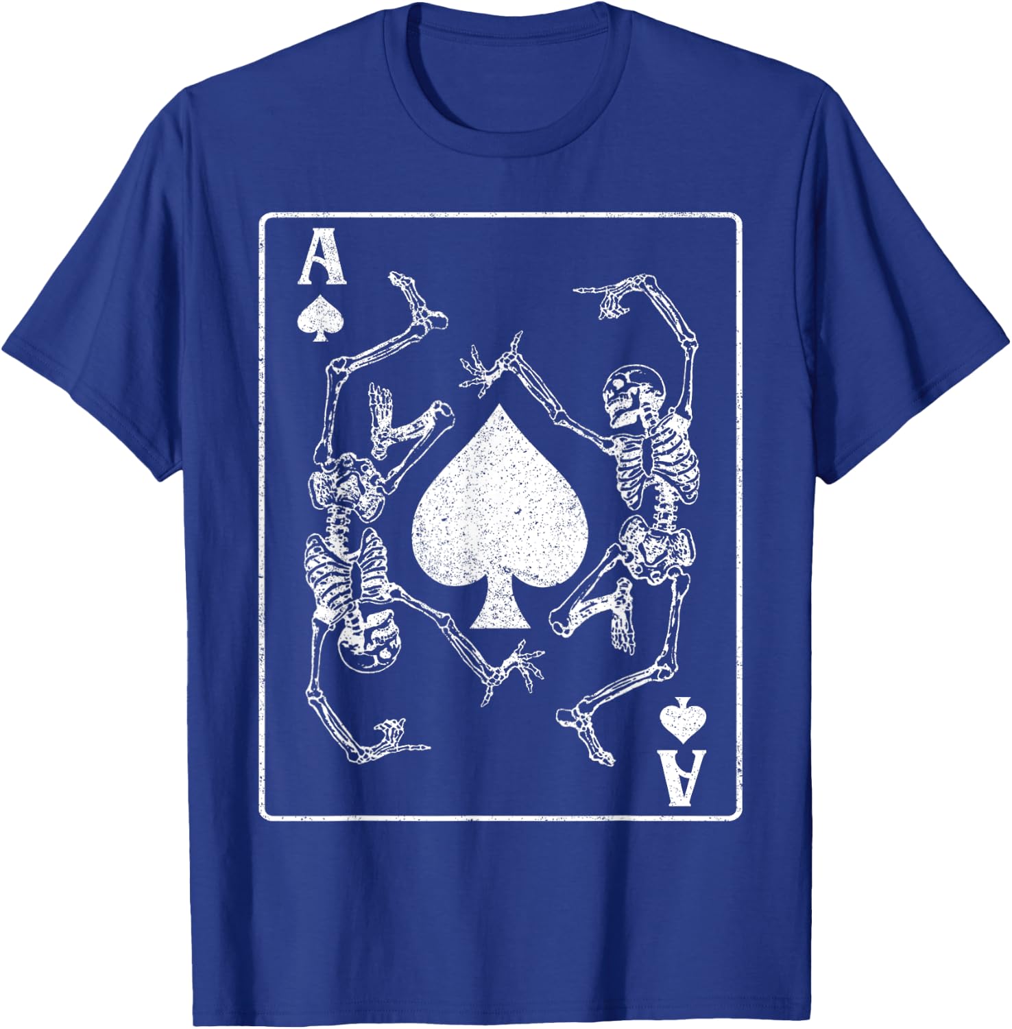 Goth Punk Ace Of Spades Card Shark Gambler Skeleton Vintage T-Shirt - T-Shirt | Royal