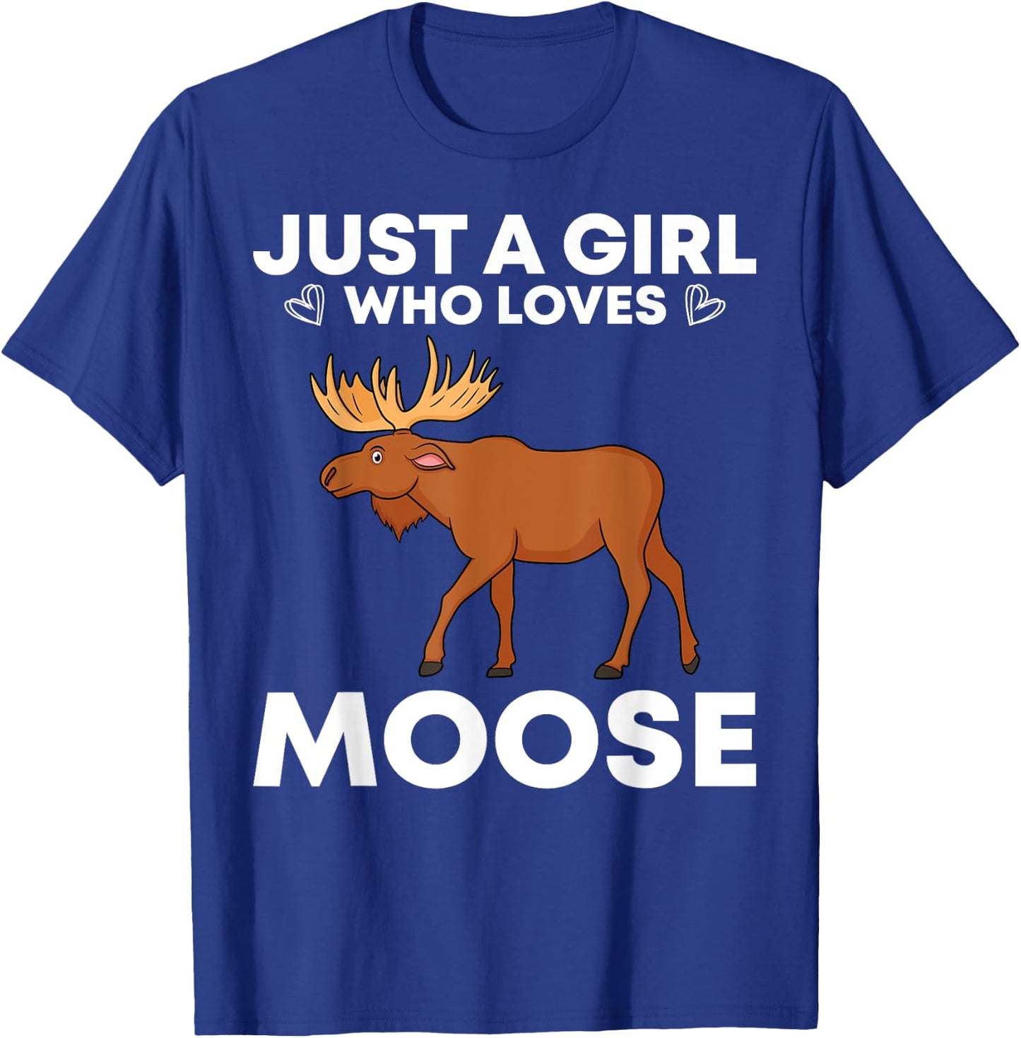 Funny Moose Girls Antler Alces Elk Forest Animal T-Shirt - T-Shirt | Royal