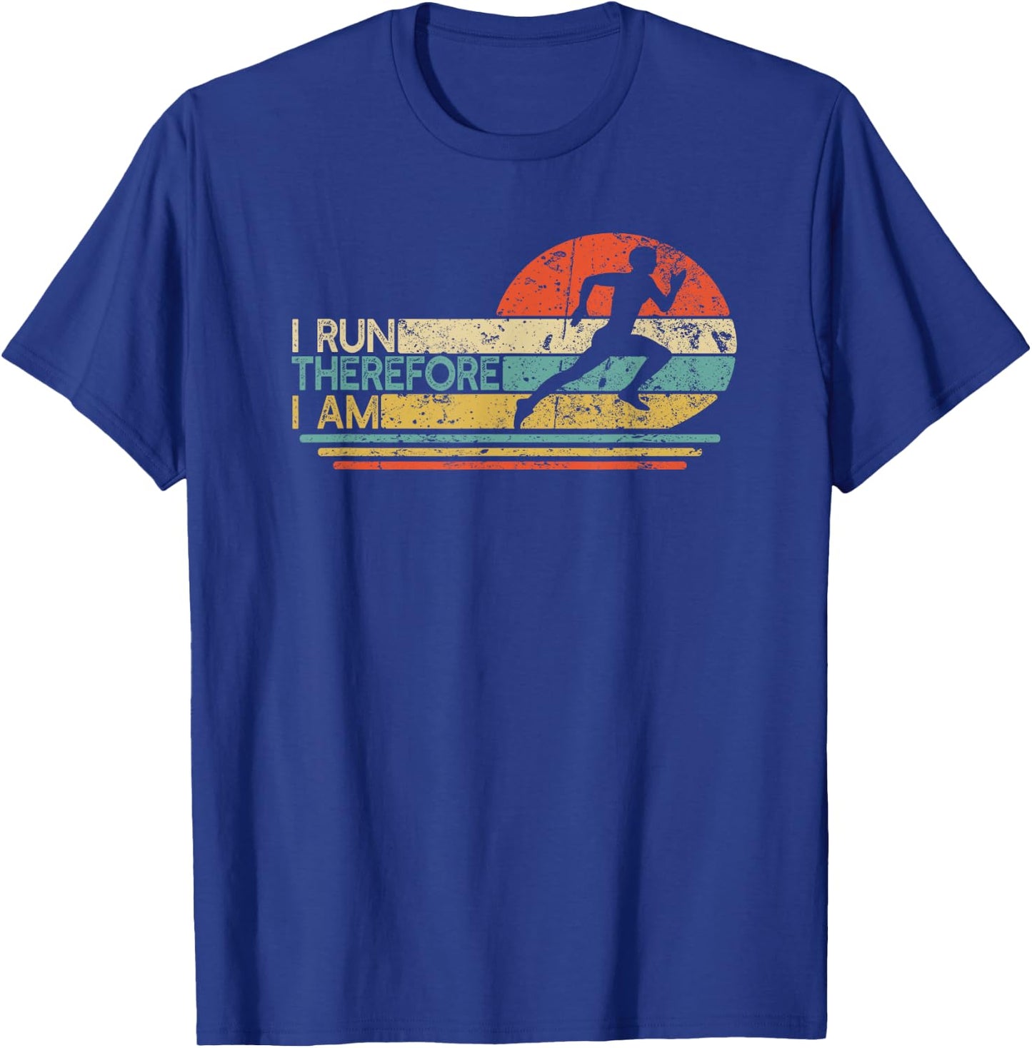 I Run Therefore I am | Track and Field Runner | Running T-Shirt - T-Shirt | Royal