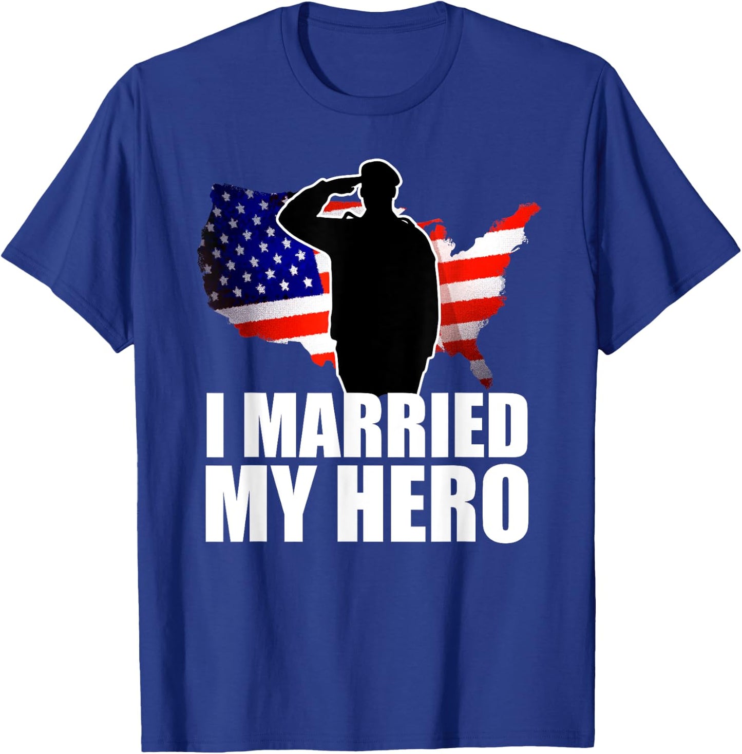 Patriotic American Flag Veteran Military Wife Support Women T-Shirt - T-Shirt | Royal