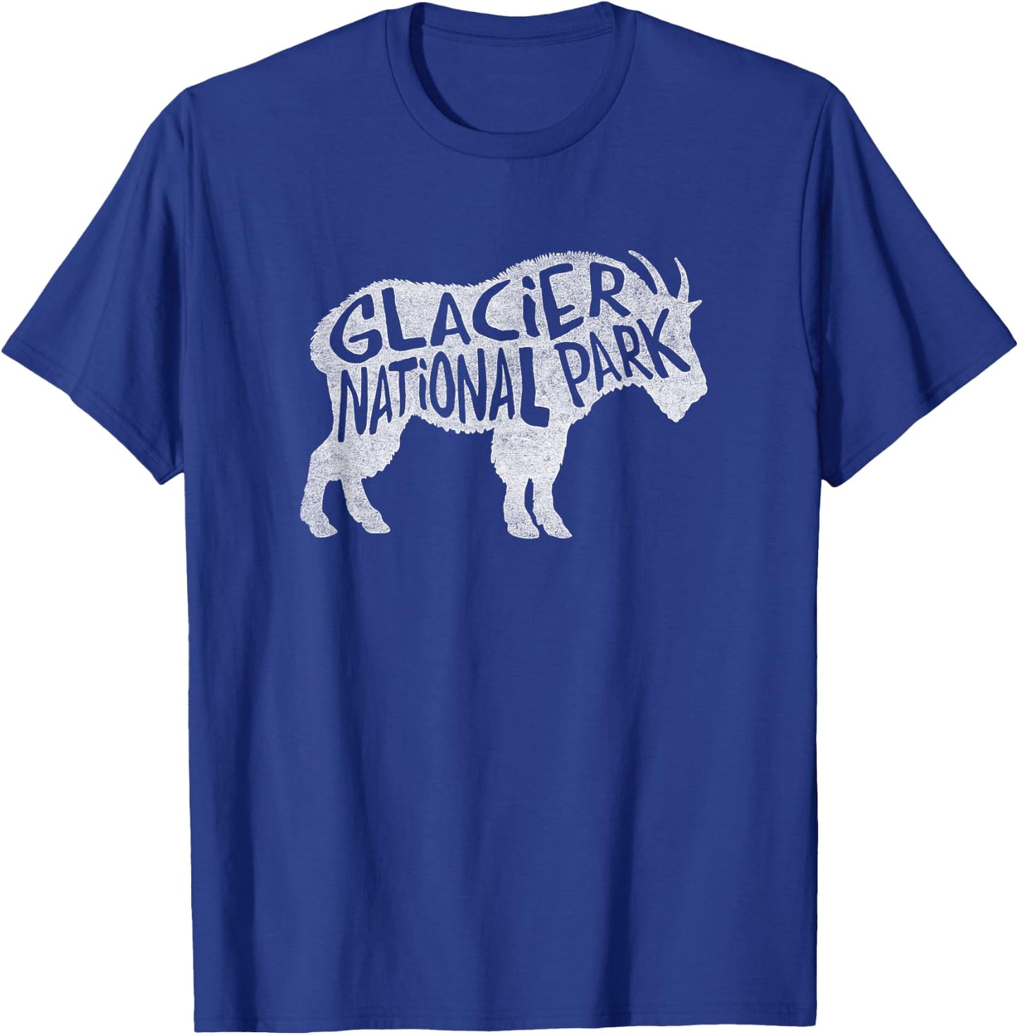 Glacier National Park - Goat Design T-Shirt - T-Shirt | Royal