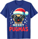 Merry Pugmas Funny Pug Dog Santa Hat Christmas T-Shirt - T-Shirt | Royal