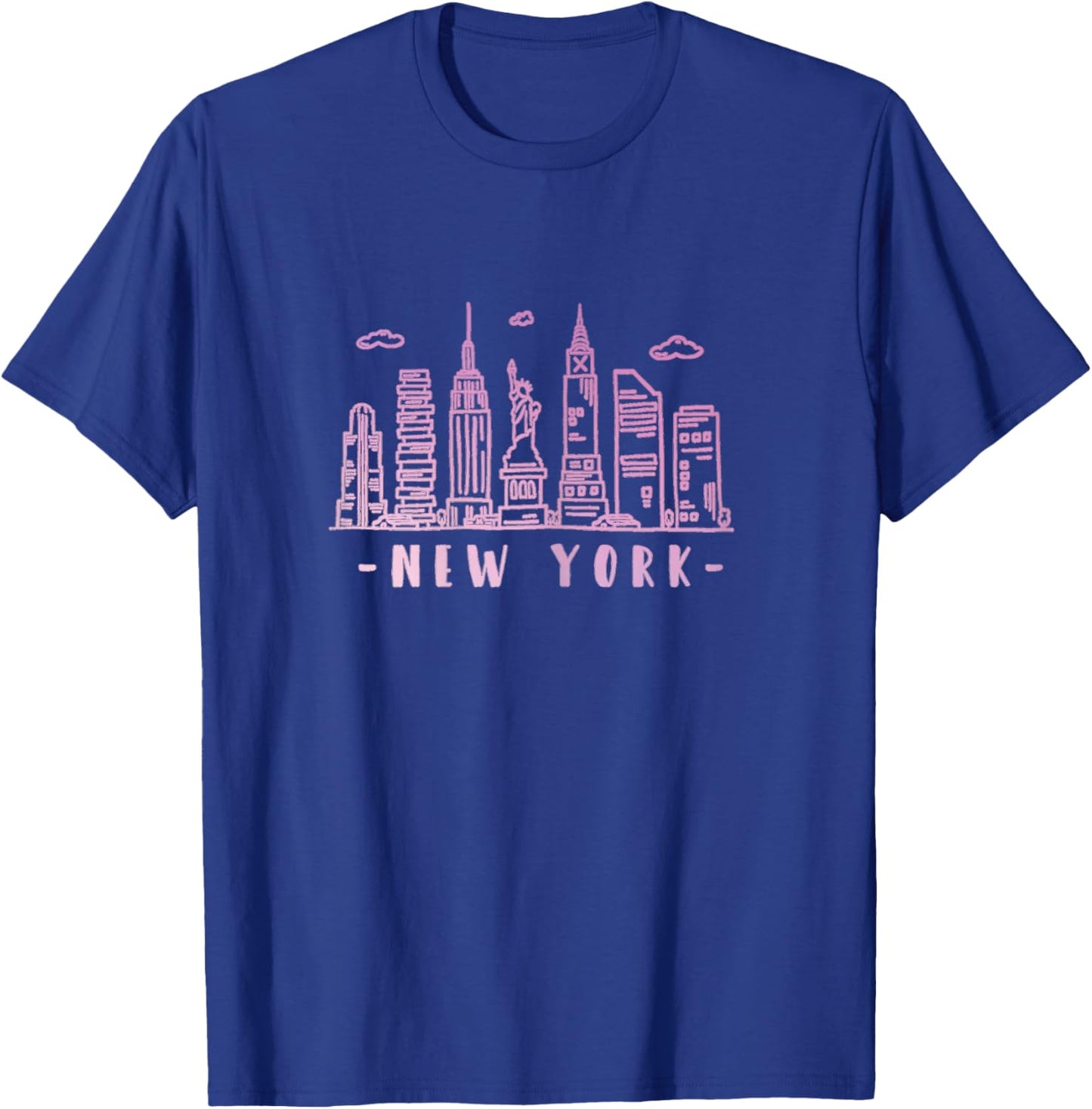 NYC Skyline Pink Vintage New York City NY T-Shirt - T-Shirt | Royal