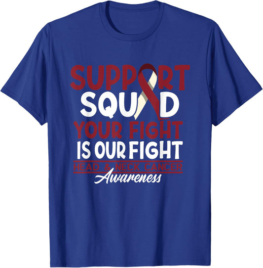 Support Awareness Squad I HNSCC Head And Neck Cancer T-Shirt - T-Shirt | Royal