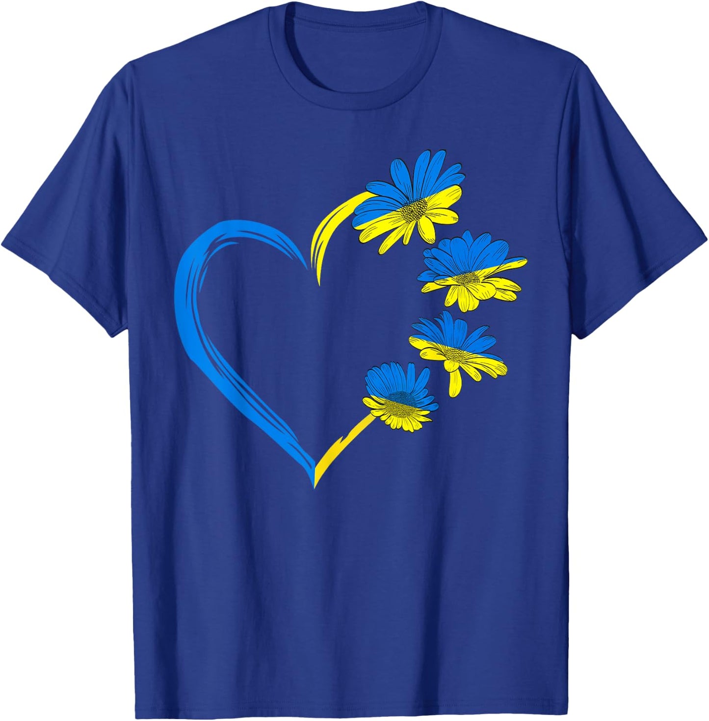Ukraine Flag Sunflower Vintage Ukrainian Lovers Ukraine T-Shirt - T-Shirt | Royal