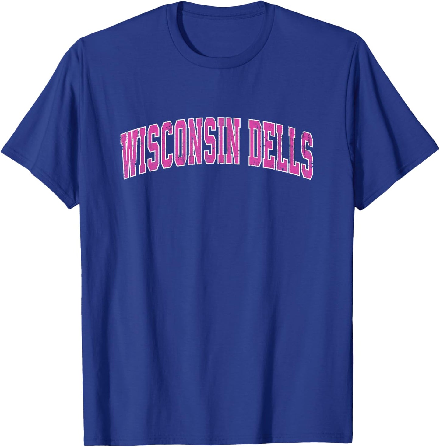 Wisconsin Dells Wisconsin WI Vintage Sports Design Pink Desi T-Shirt - T-Shirt | Royal